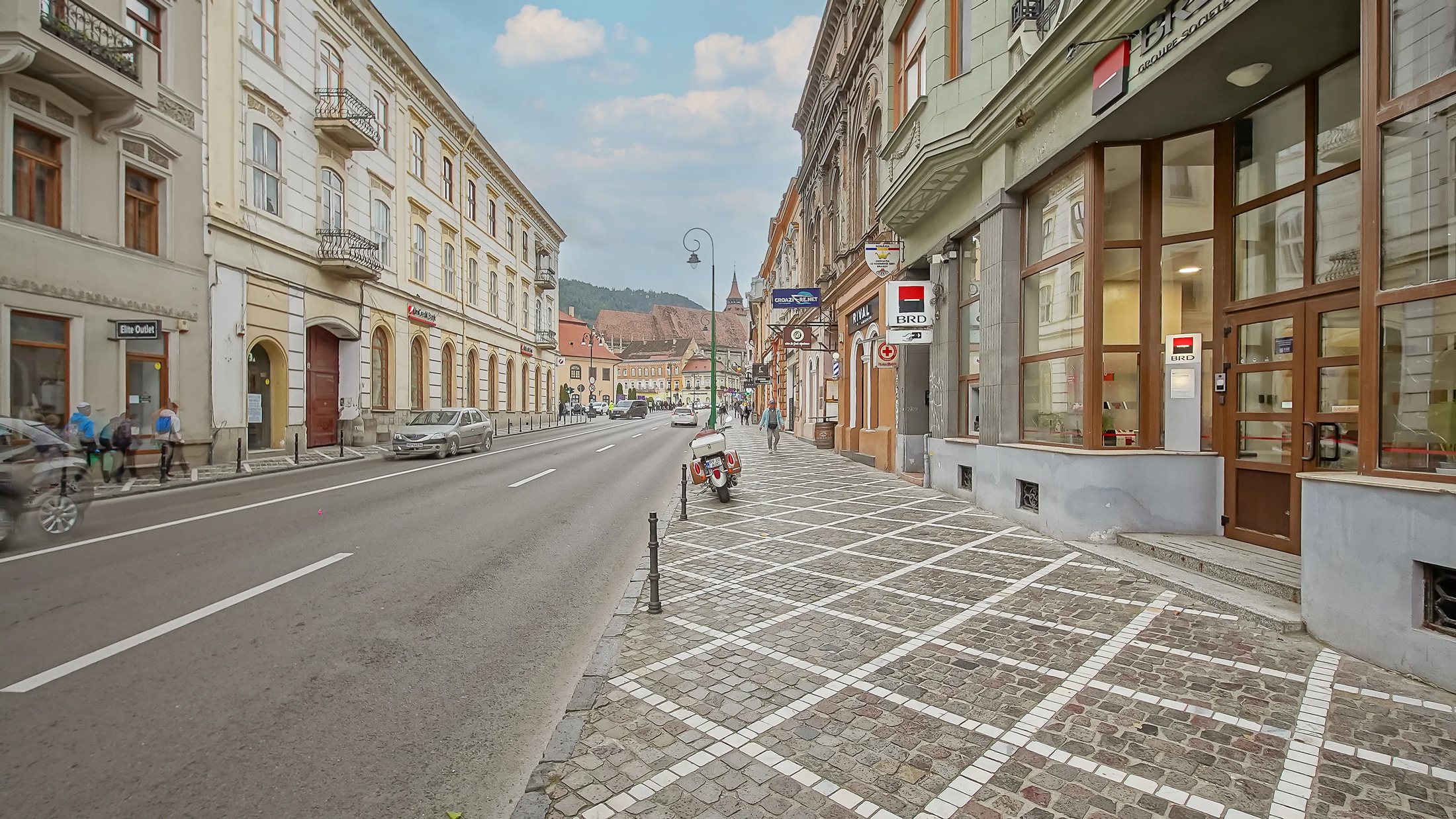 Strada Mureșenilor din centrul istoric al Brașovului
